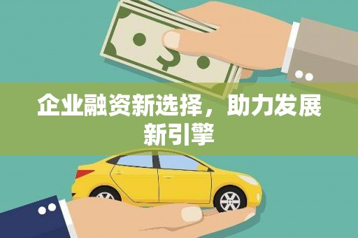 鹿野企业融资新选择，助力发展新引擎