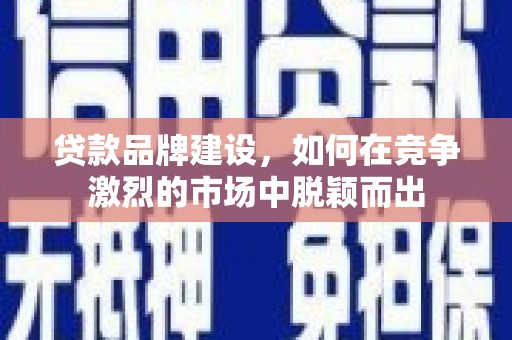 鹿野贷款品牌建设，如何在竞争激烈的市场中脱颖而出