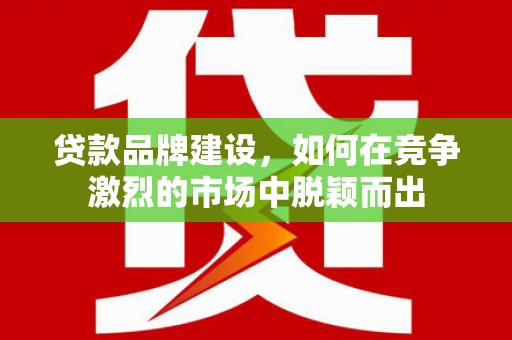 鹿野贷款品牌建设，如何在竞争激烈的市场中脱颖而出