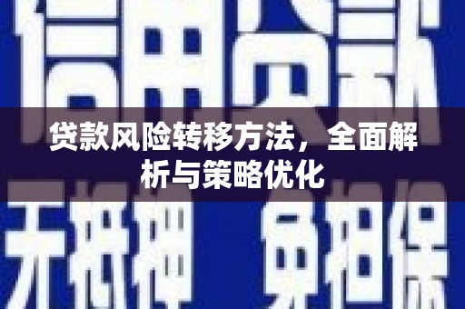 鹿野贷款风险转移方法，全面解析与策略优化