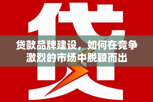 鹿野贷款品牌建设，如何在竞争激烈的市场中脱颖而出
