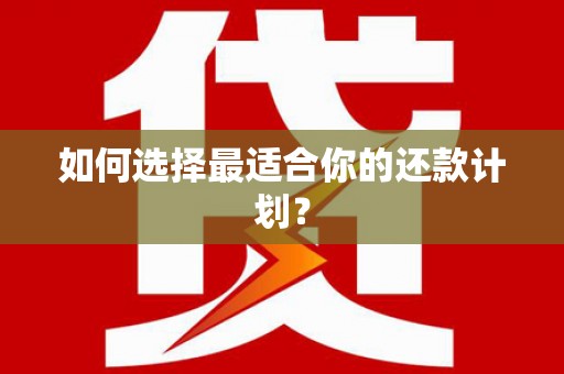 鹿野如何选择最适合你的还款计划？