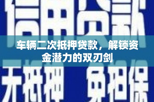 鹿野车辆二次抵押贷款，解锁资金潜力的双刃剑