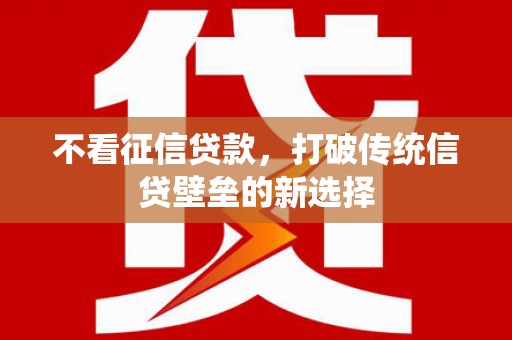 鹿野不看征信贷款，打破传统信贷壁垒的新选择