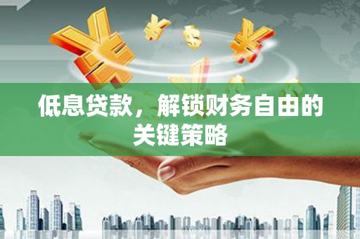 鹿野低息贷款，解锁财务自由的关键策略