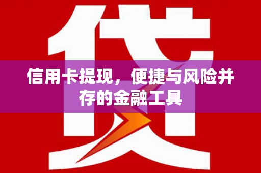 鹿野信用卡提现，便捷与风险并存的金融工具