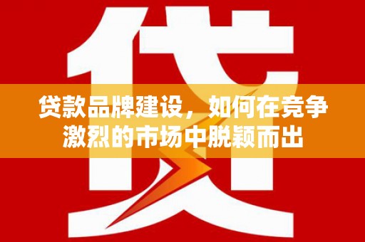 鹿野贷款品牌建设，如何在竞争激烈的市场中脱颖而出