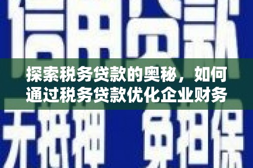 鹿野探索税务贷款的奥秘，如何通过税务贷款优化企业财务