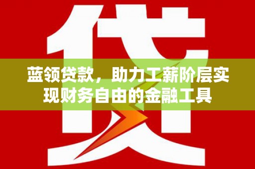 鹿野蓝领贷款，助力工薪阶层实现财务自由的金融工具