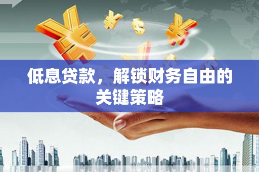 鹿野低息贷款，解锁财务自由的关键策略