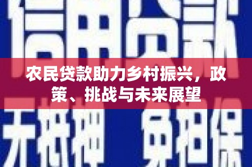 鹿野农民贷款助力乡村振兴，政策、挑战与未来展望