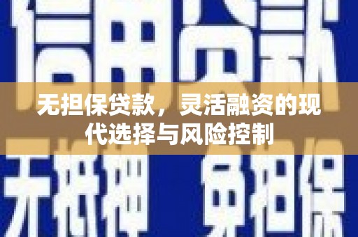 鹿野无担保贷款，灵活融资的现代选择与风险控制