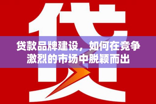 鹿野贷款品牌建设，如何在竞争激烈的市场中脱颖而出