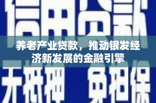 鹿野养老产业贷款，推动银发经济新发展的金融引擎