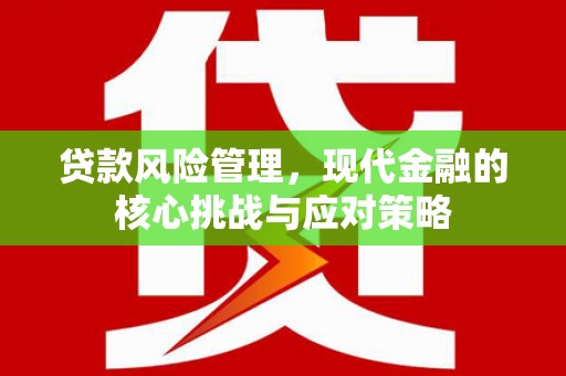 鹿野贷款风险管理，现代金融的核心挑战与应对策略