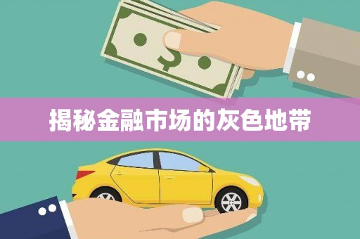 鹿野揭秘金融市场的灰色地带